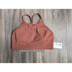 NWT Lululemon Flow Y Wrap-Front High-Neck Bra Women's Size 6 Ancient Copper
